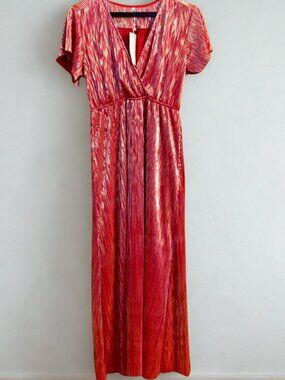 Long Red Maternity Dress